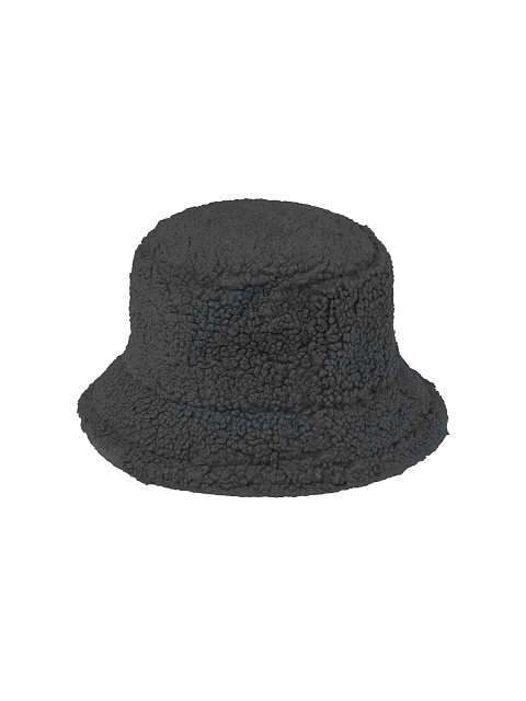 Графитовая панама из эко-меха с вышивкой LY, 2