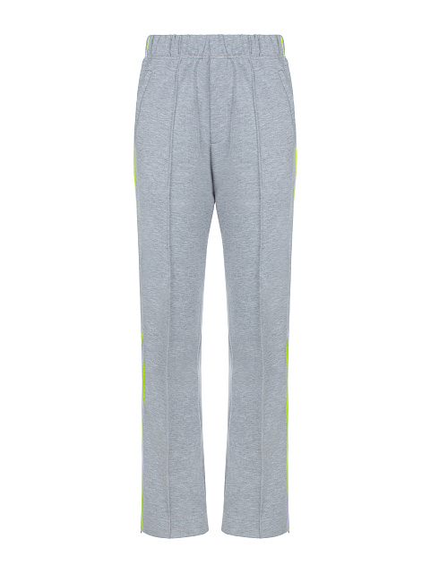 Серый трикотажный костюм с желтой вышивкой, 3