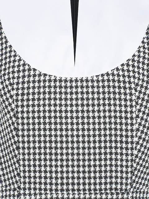 Черно-белое платье-мини с белыми манжетами, 4