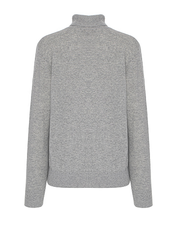 Мужской серый кашемировый свитер с высоким горлом, 2