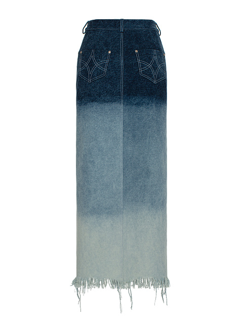 Голубая юбка-миди из денима, 2