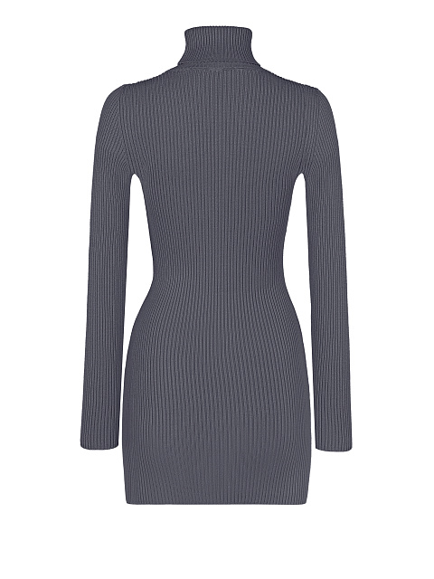 Темно-серое трикотажное платье-мини, 2