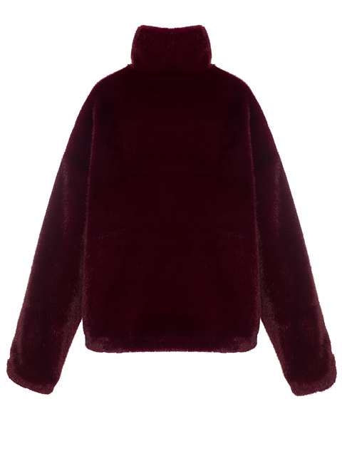 Бордовая толстовка из эко-меха, 4