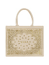 Сумка-шоппер из канваса с золотым узором пэйсли Сумка-шоппер из канваса с золотым узором пэйсли