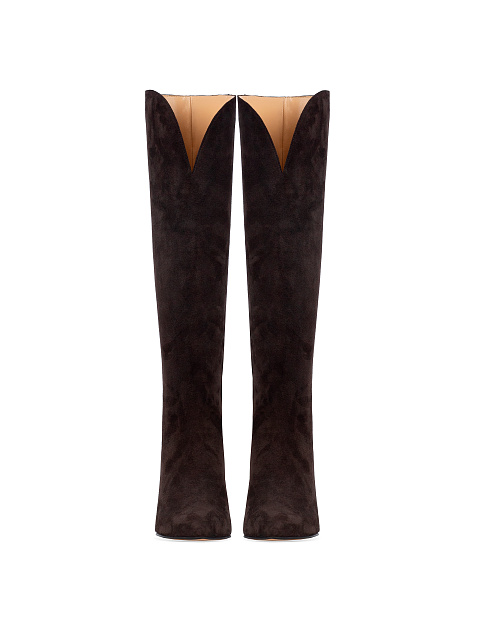 Темно-коричневые замшевые сапоги, 2