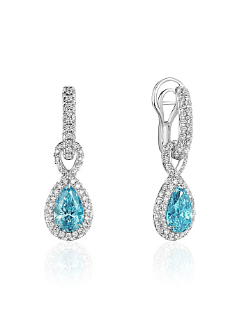 Серьги из белого золота с голубым бриллиантом, 1