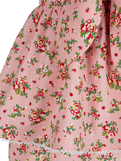 Розовый льняной комплект с цветочным принтом, 4