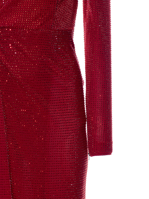 Красное платье-макси с камнями Swarovski, 3