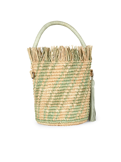 Бежевая плетеная сумка с узором, 2