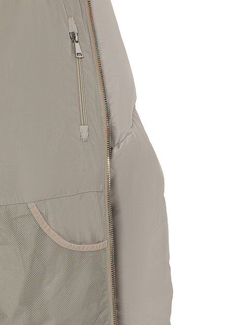 Серый унисекс пуховик с капюшоном, 6