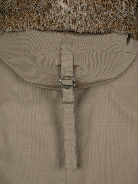 Светло-коричневая парка из шелка на меху рыси, 7