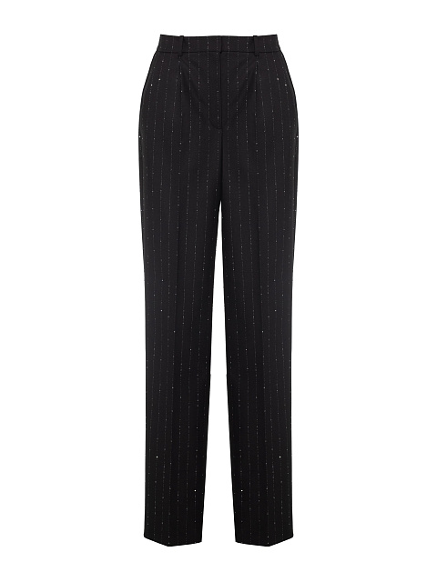 Черный костюм-тройка в полоску со стразами, 4