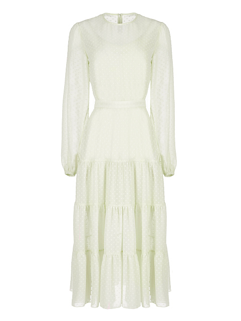 Бледно-желтое шифоновое платье-миди, 1