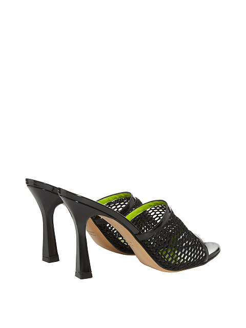 Черные мюли из лакированной кожи и сетки, 3 Черные мюли из лакированной кожи и сетки, 3