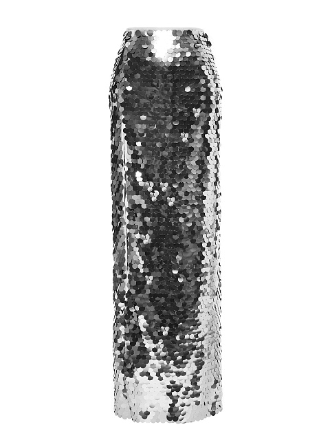 Серебристая юбка-макси в крупных пайетках, 1 Серебристая юбка-макси в крупных пайетках, 1