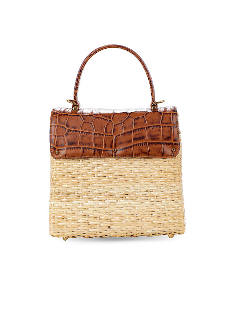 Плетеная сумка с клапаном из кожи крокодила, 3 Плетеная сумка с клапаном из кожи крокодила, 3