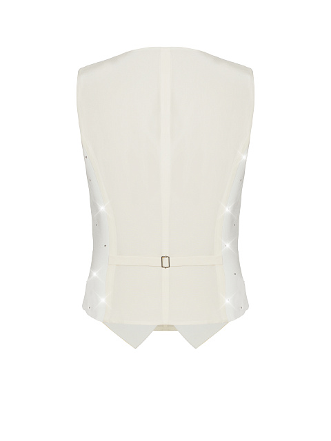 Белый жилет из хлопка со стразами, 2