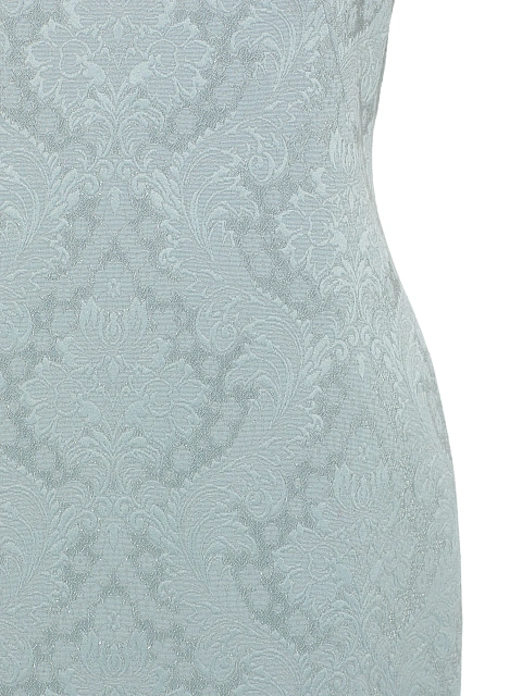 Серое платье-миди из жаккарда с цветочным узором, 3