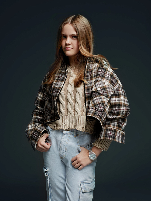 Черно-коричневая рубашка в клетку с подкладкой из искусственного меха, 9