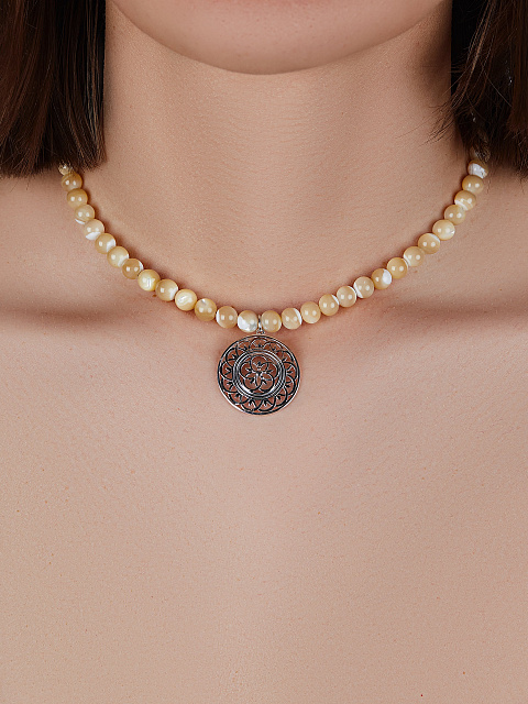 Колье-чокер из серебра и перламутра, 2 Колье-чокер из серебра и перламутра, 2