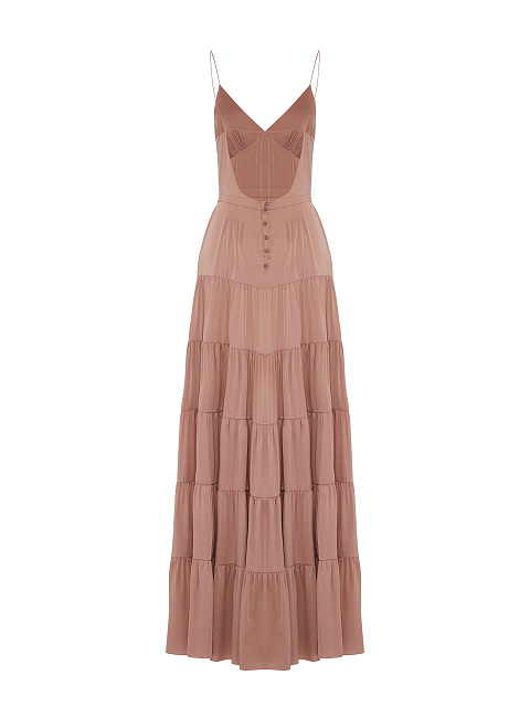 Розовое платье-макси из шелка, 2