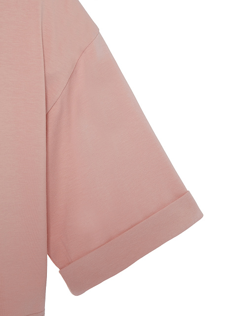 Розовая укороченная хлопковая футболка, 3