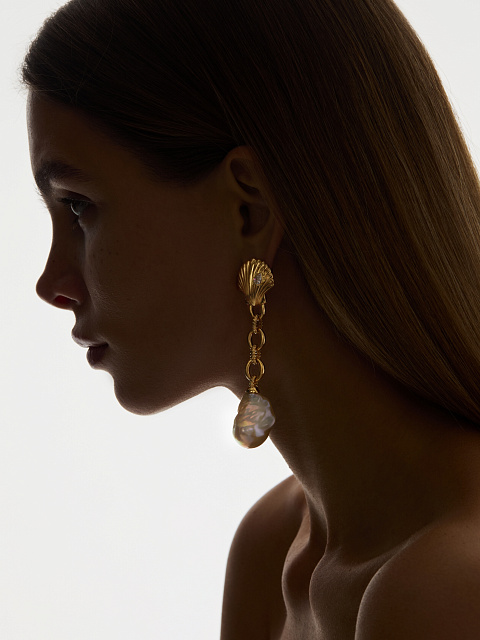 Длинные серьги с жемчугом Барокко, 4 Длинные серьги с жемчугом Барокко, 4