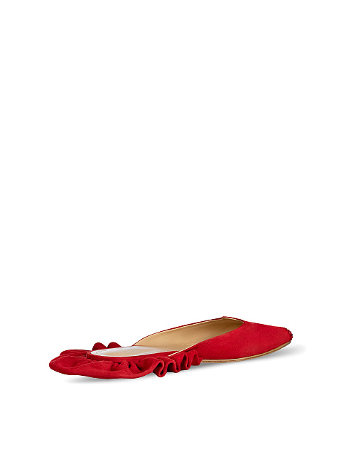 Красные замшевые мюли со стразами, 3