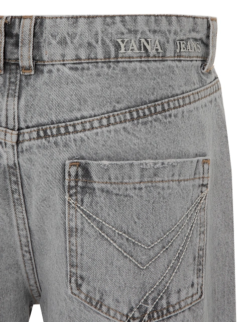 Расклешенные серые джинсы из хлопка с вышивкой, 5