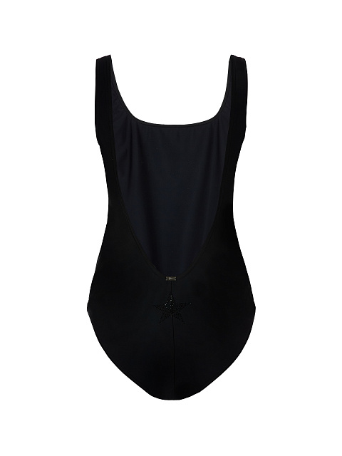 Черный слитный купальник со стразами, 2