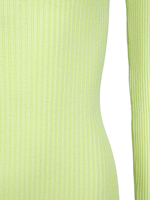 Салатовое трикотажное платье-мини со шнуровкой на спине, 4