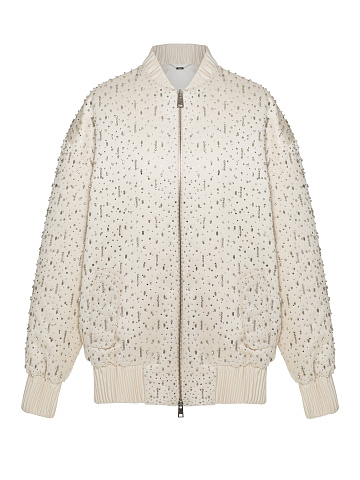 Молочный бомбер с кристаллами и стразами, 1