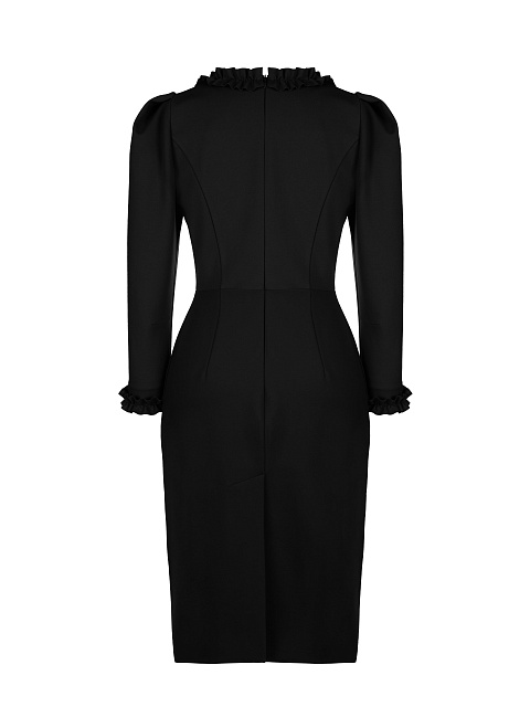 Черное платье-миди с рюшами, 2 Черное платье-миди с рюшами, 2