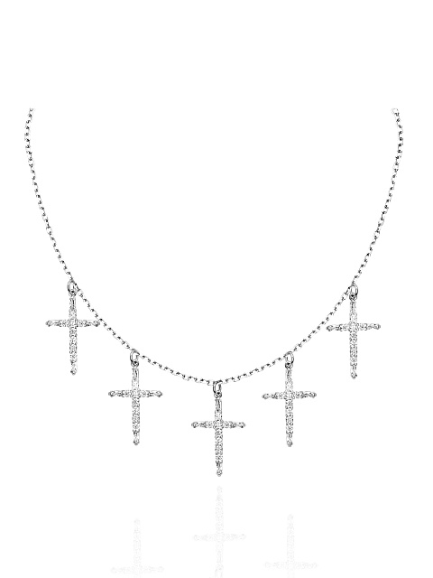 Колье из серебра с фианитами, 1