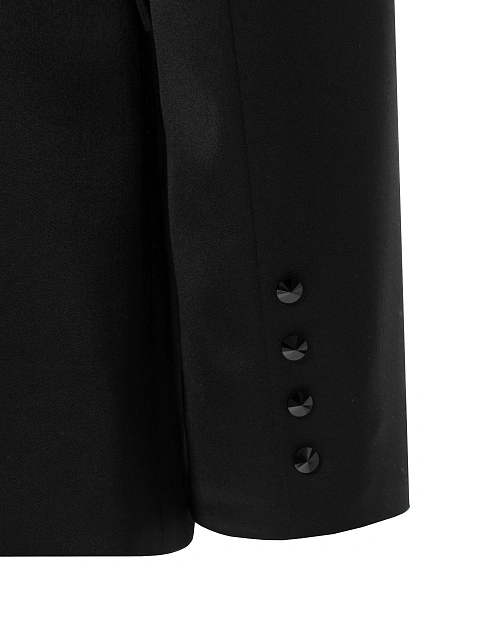 Черный костюм-двойка из шерсти с асимметричным жакетом, 6 Черный костюм-двойка из шерсти с асимметричным жакетом, 6