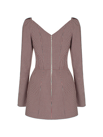 Красное платье-мини в клетку, 2