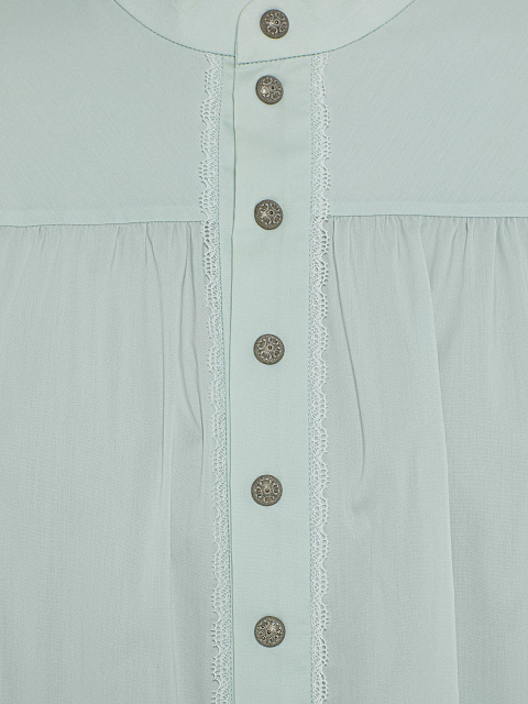 Мятная хлопковая объемная блузка, 4