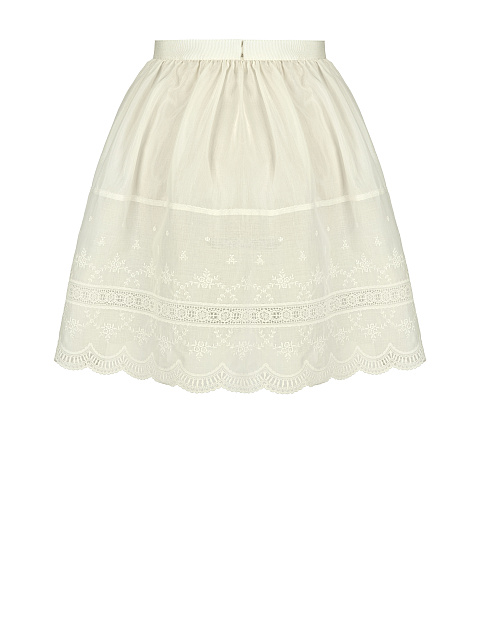 Бежевый подъюбник из хлопка с кружевом, 2
