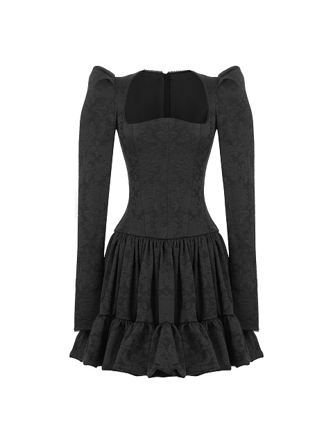 Черное жаккардовое платье, 1