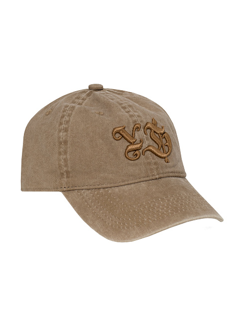 Коричневая кепка из винтажного денима с вышивкой, 1
