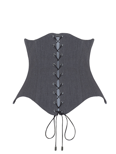 Темно-серый корсет на шнуровке, 1