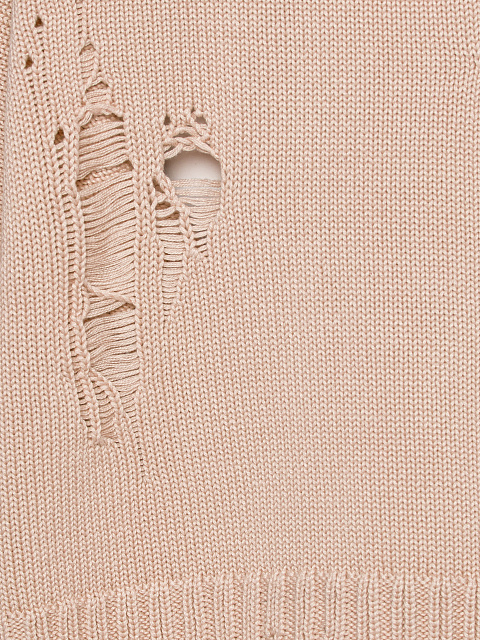 Пудрово-розовый укороченный свитер из хлопка с дырками, 3 Пудрово-розовый укороченный свитер из хлопка с дырками, 3