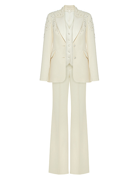 Костюм-тройка расшитый кружевом и жемчугом, 1