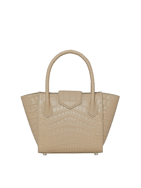 Бежевая сумка из крокодиловой кожи с камеей, 3