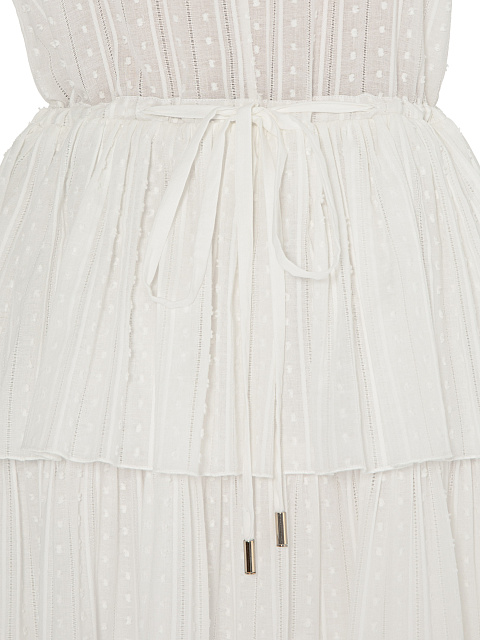 Белое платье-макси из хлопка с кружевом, 3