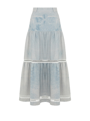 Голубая юбка-миди из денима, 2