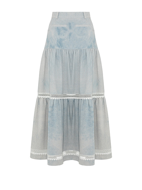 Голубая юбка-миди из денима, 2