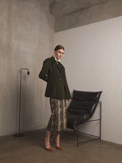 Темно-зеленый шерстяной жакет, 6