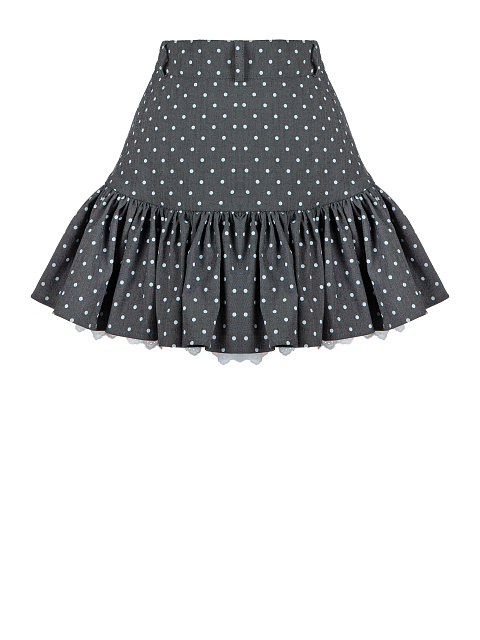 Серая юбка-мини из денима в горошек, 2 Серая юбка-мини из денима в горошек, 2