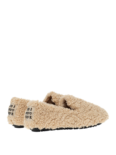 Бежевые лоферы из эко-меха, 3